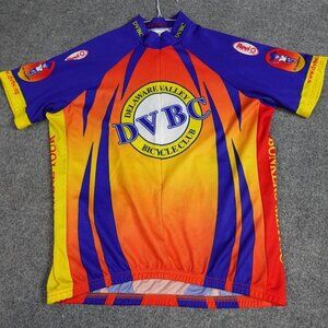 Delaware Valley Cycling Jersey XL Blue Red Red 1/4 Zip DVBC USA Made